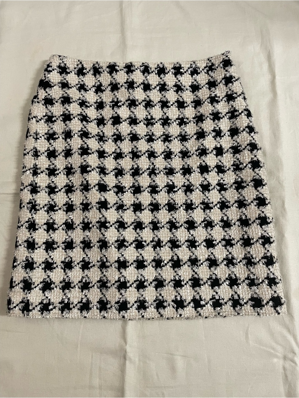 Escada black tweeted checked textured knit mini pencil skirt